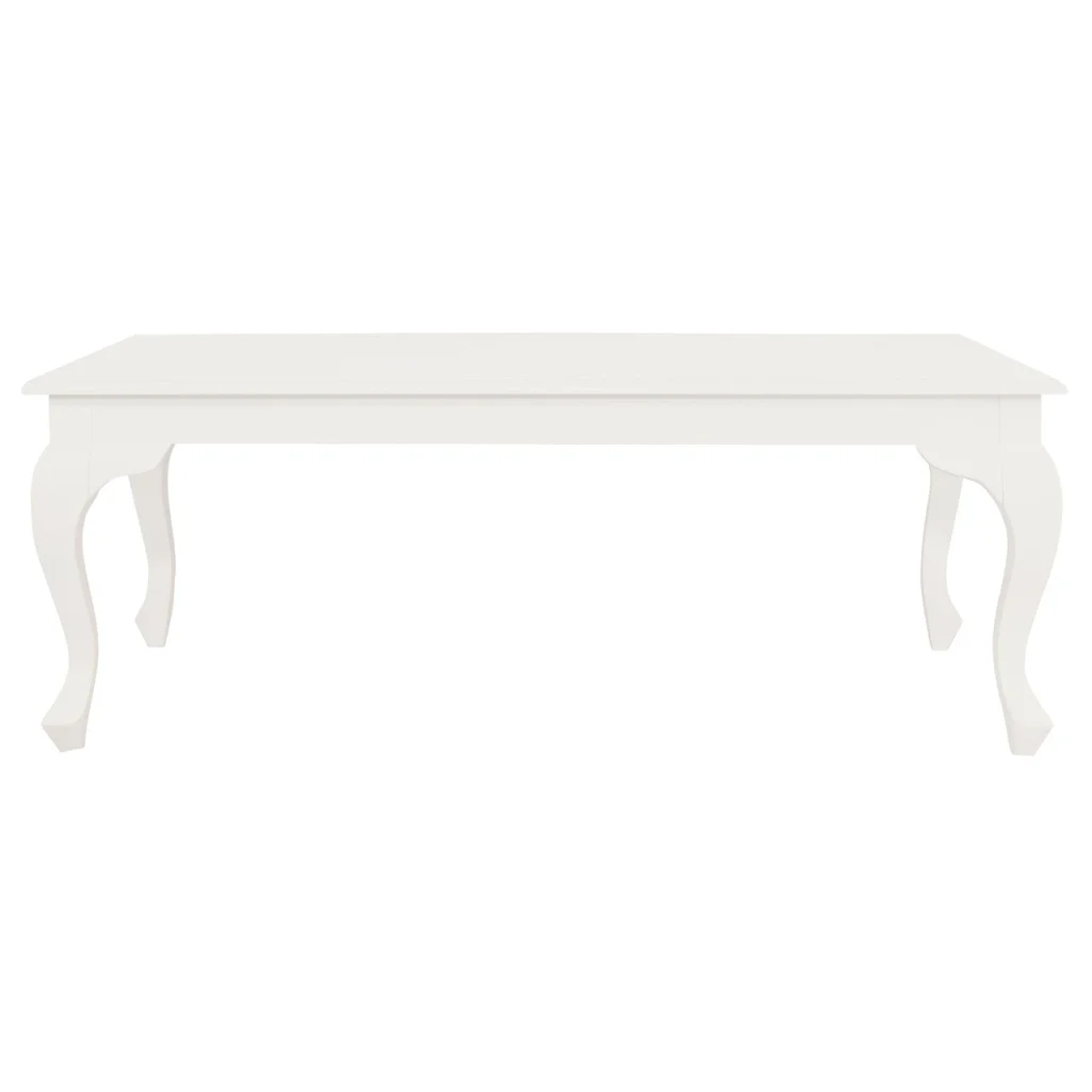 Queen Anne Coffee Table 120 x 70 cm - White - Furniture >