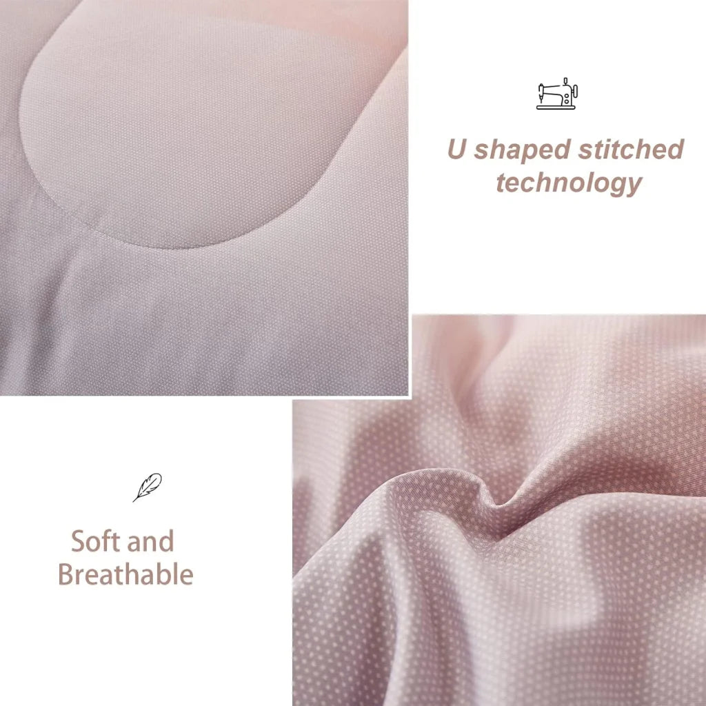 Queen Size Girls Comforter Set Ombre Blue Pink Rainbow