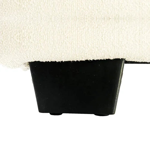 Queen Size High Rise Headboard Beige Fabric Bed Frame