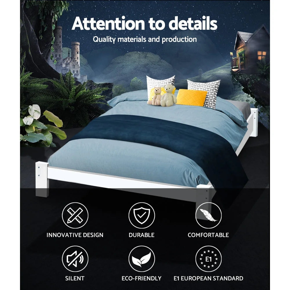 Queen Wooden Bed Base Frame Size Timber Foundation Mattress