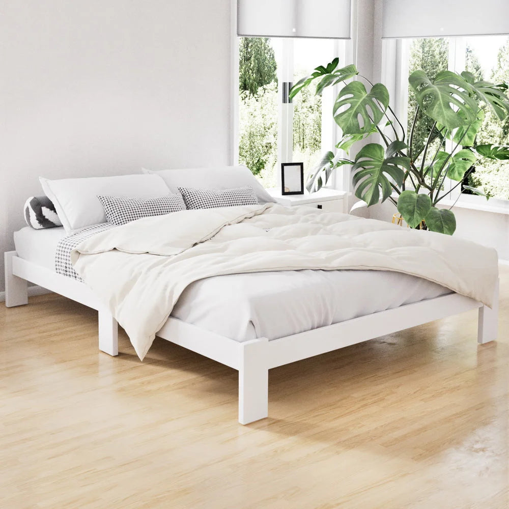 Queen Wooden Bed Base Frame Size Timber Foundation Mattress