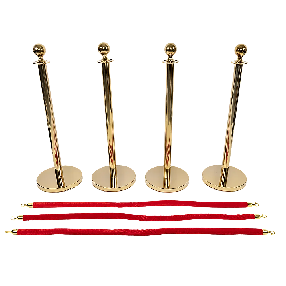 Queue Barriers 4x + 3 Ropes Exhibition Crowd Control