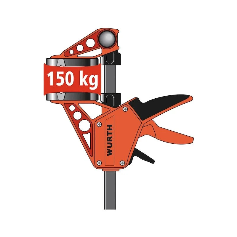Quick-Grip Bar Clamp Wurth 450mm One-Handed F Clamp Trigger
