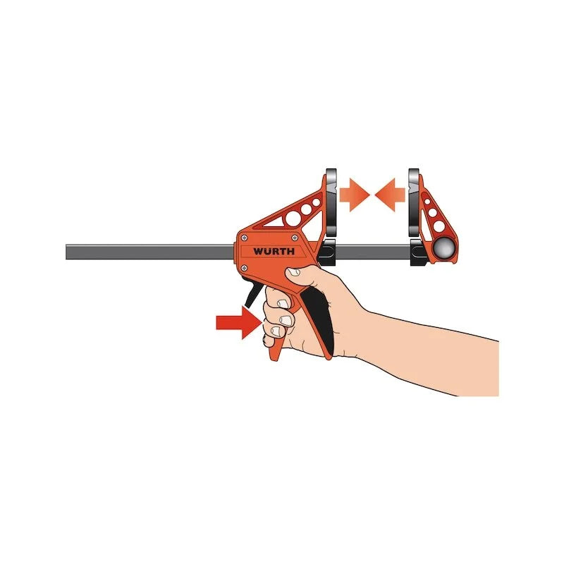 Quick-Grip Bar Clamp Wurth 450mm One-Handed F Clamp Trigger