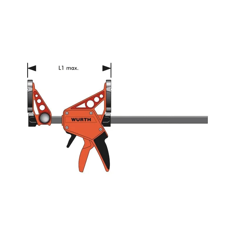 Quick-Grip Bar Clamp Wurth 450mm One-Handed F Clamp Trigger