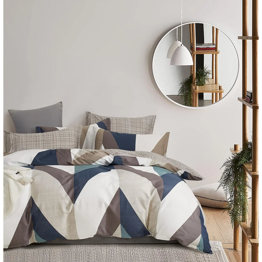 Quilt Cover Set 100% Cotton Oliver Reversible Printed