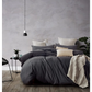 Quilt Cover Set 100% Jersey Cotton - Black Marble - King