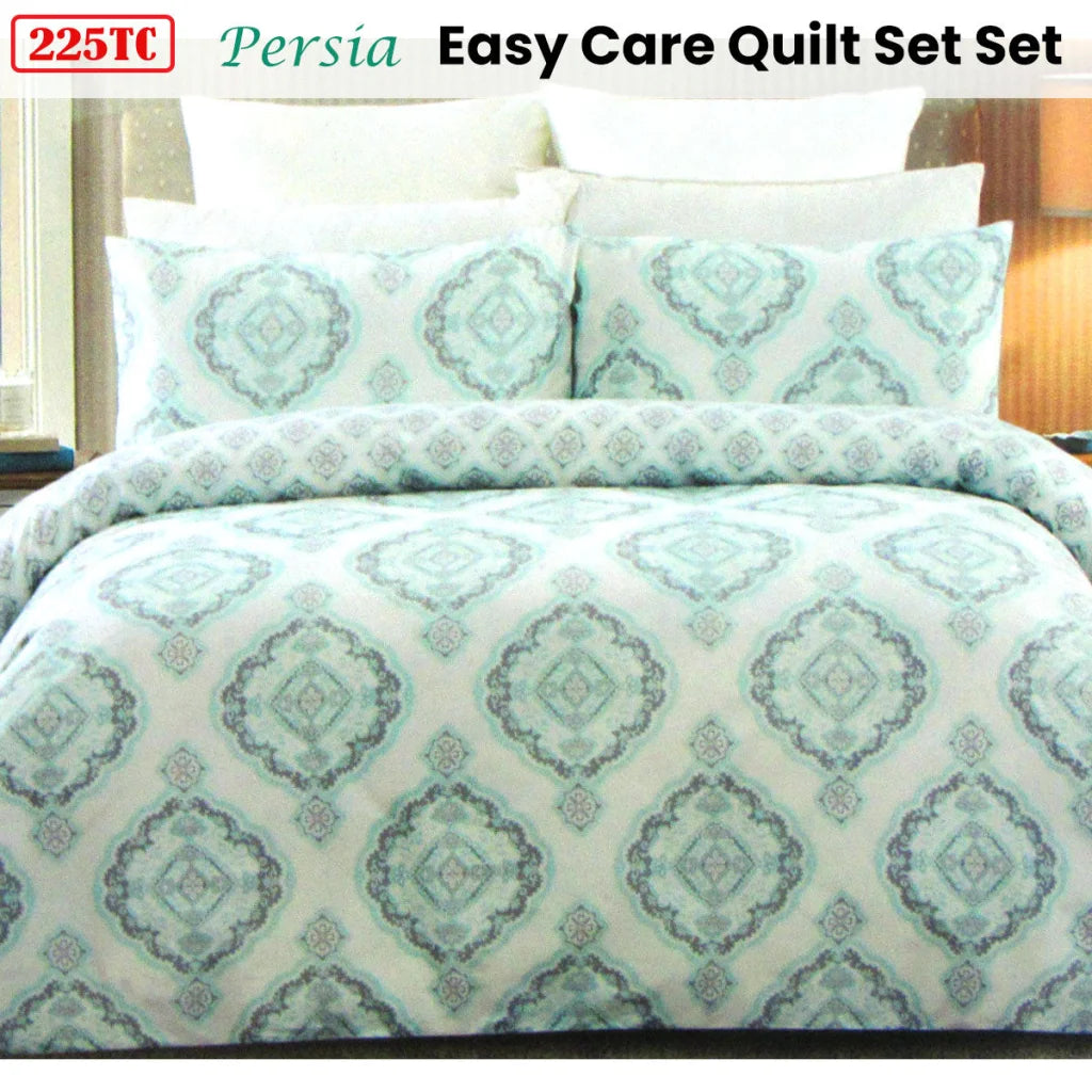 Quilt Cover Set 225TC Persia Cotton Rich Easy Care Queen