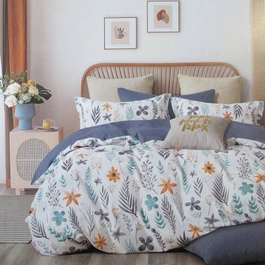 Quilt Cover Set 300TC Adriana Reversible Cotton - Queen