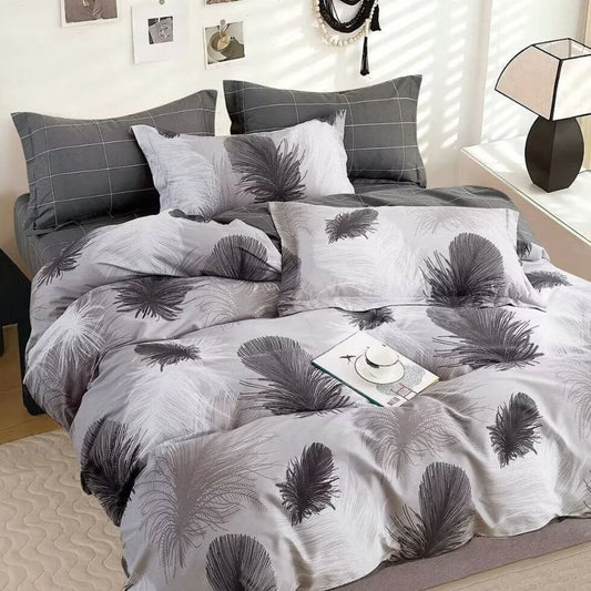 Quilt Cover Set 300TC Heidi Grey Reversible Cotton - King