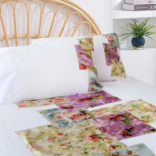 Quilt Cover Set Accessorize Country Rose White - Single