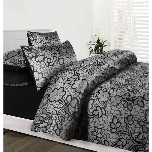 Quilt Cover Set Accessorize Emma Black - Double - Home &