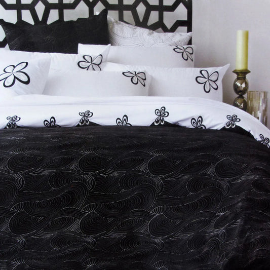 Quilt Cover Set Accessorize Hypnotic Black - Queen - Home &
