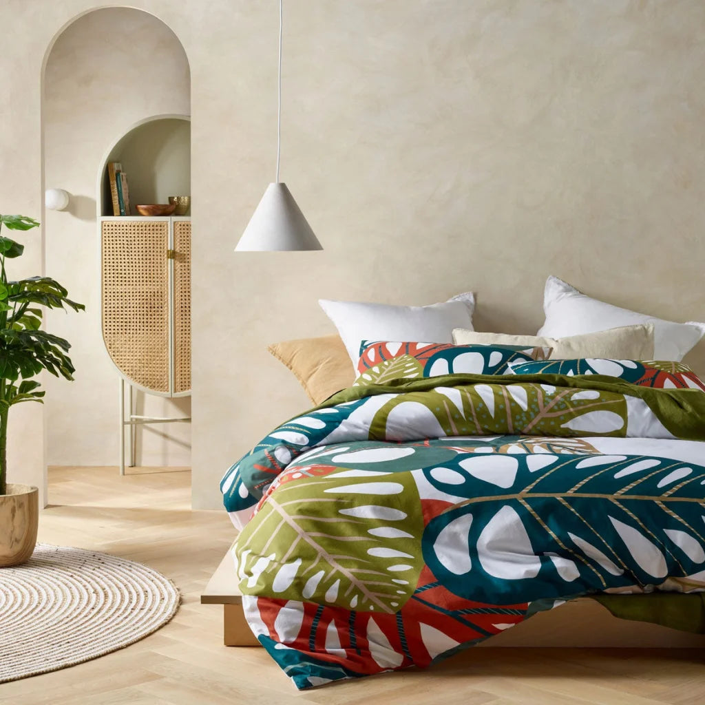 Quilt Cover Set Accessorize Monstera Digital Printed Cotton