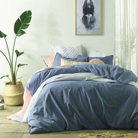 Quilt Cover Set Accessorize Stonewashed Cotton - Queen