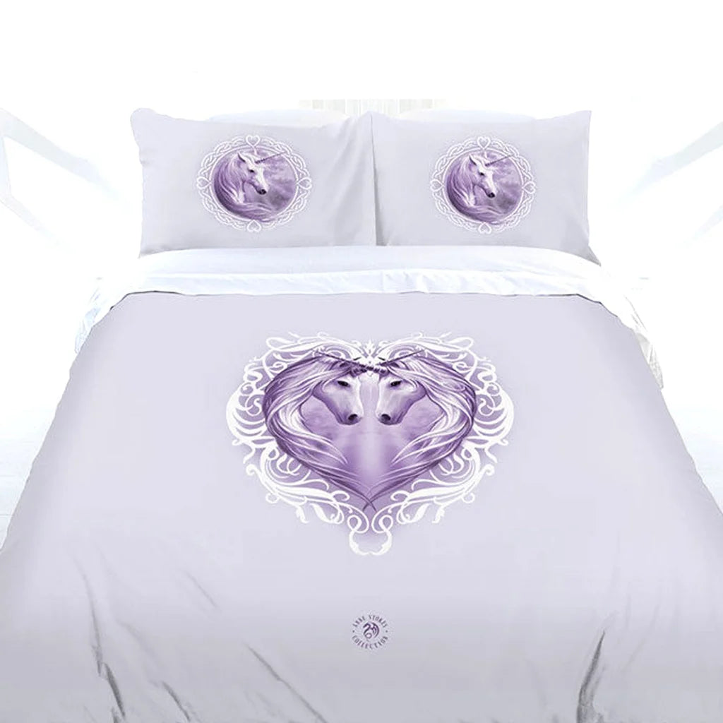 Quilt Cover Set Anne Stokes White Unicorn - Double - Home &