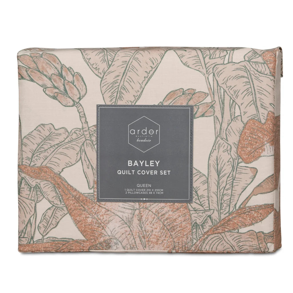 Quilt Cover Set Bayley Printed - KING - Home & Garden