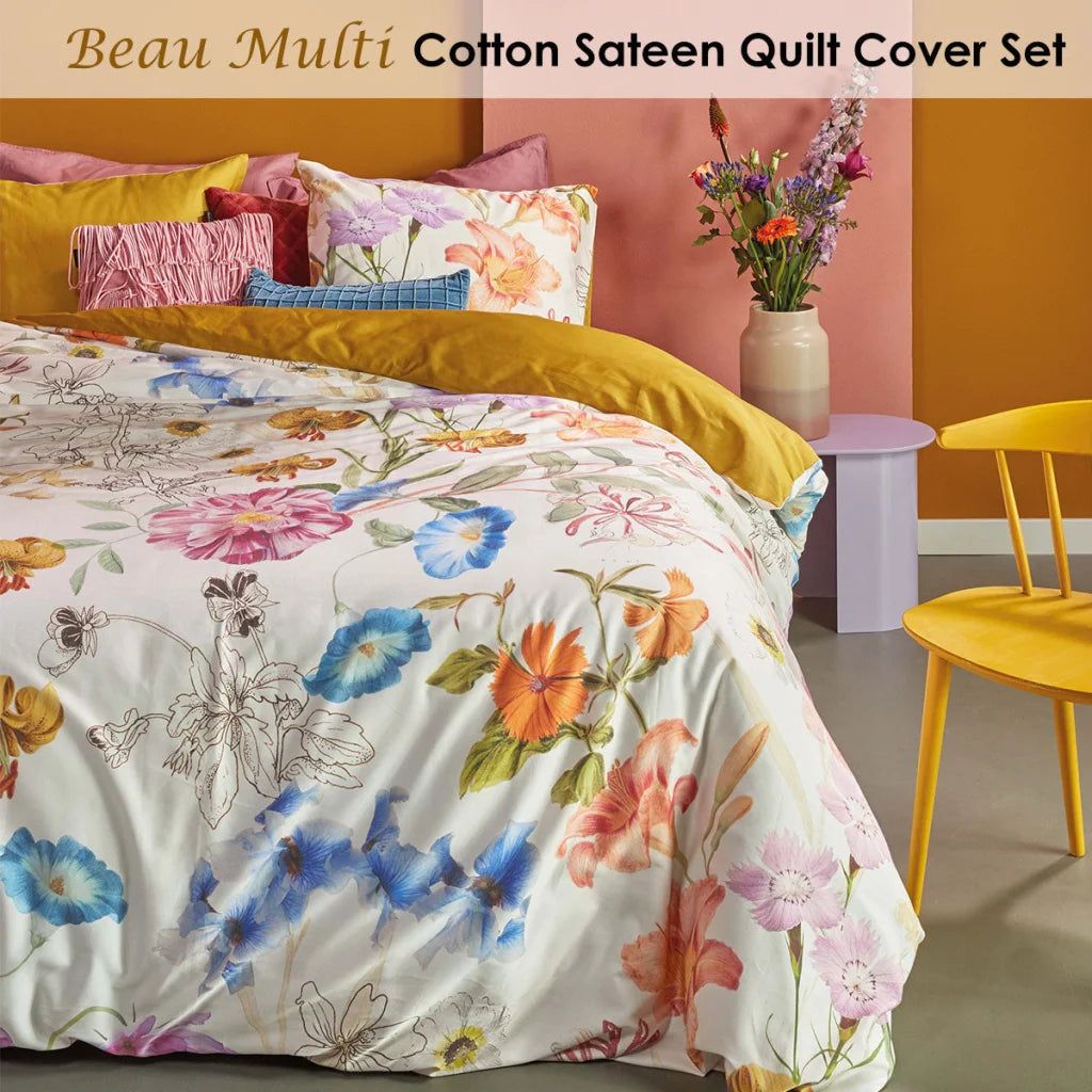 Quilt Cover Set Bedding House Beau Multi Cotton Sateen