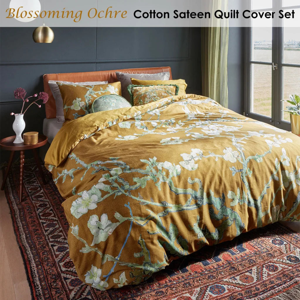 Quilt Cover Set Bedding House Blossoming Ochre Cotton