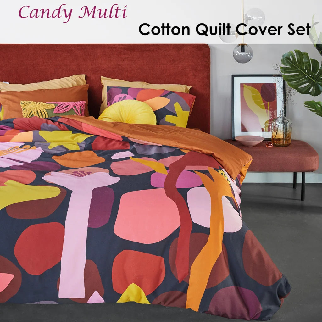 Quilt Cover Set Bedding House Candy Multi Cotton Sateen