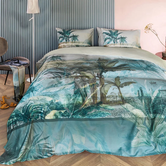 Quilt Cover Set Bedding House Canopy Blue Green Cotton
