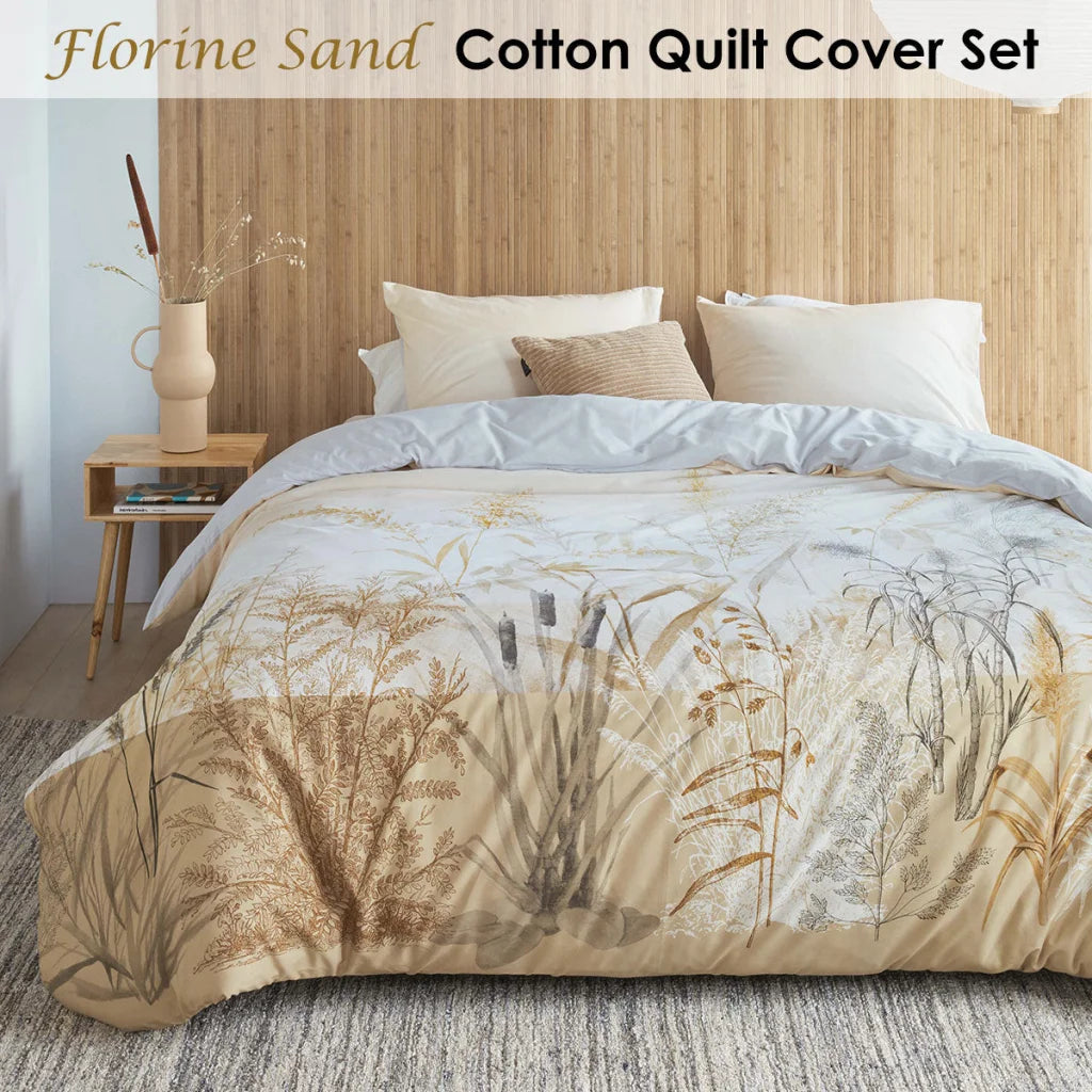 Quilt Cover Set Bedding House Florine Sand Cotton - Queen