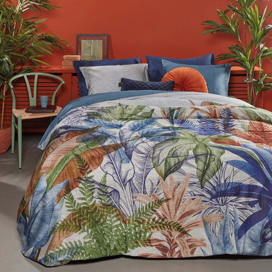 Quilt Cover Set Bedding House Isla Blue Cotton Sateen