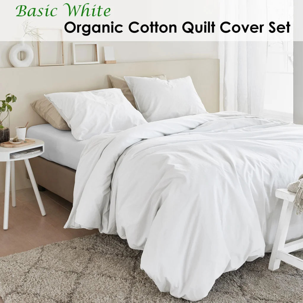 Quilt Cover Set Bedding House Organic Cotton Basic White
