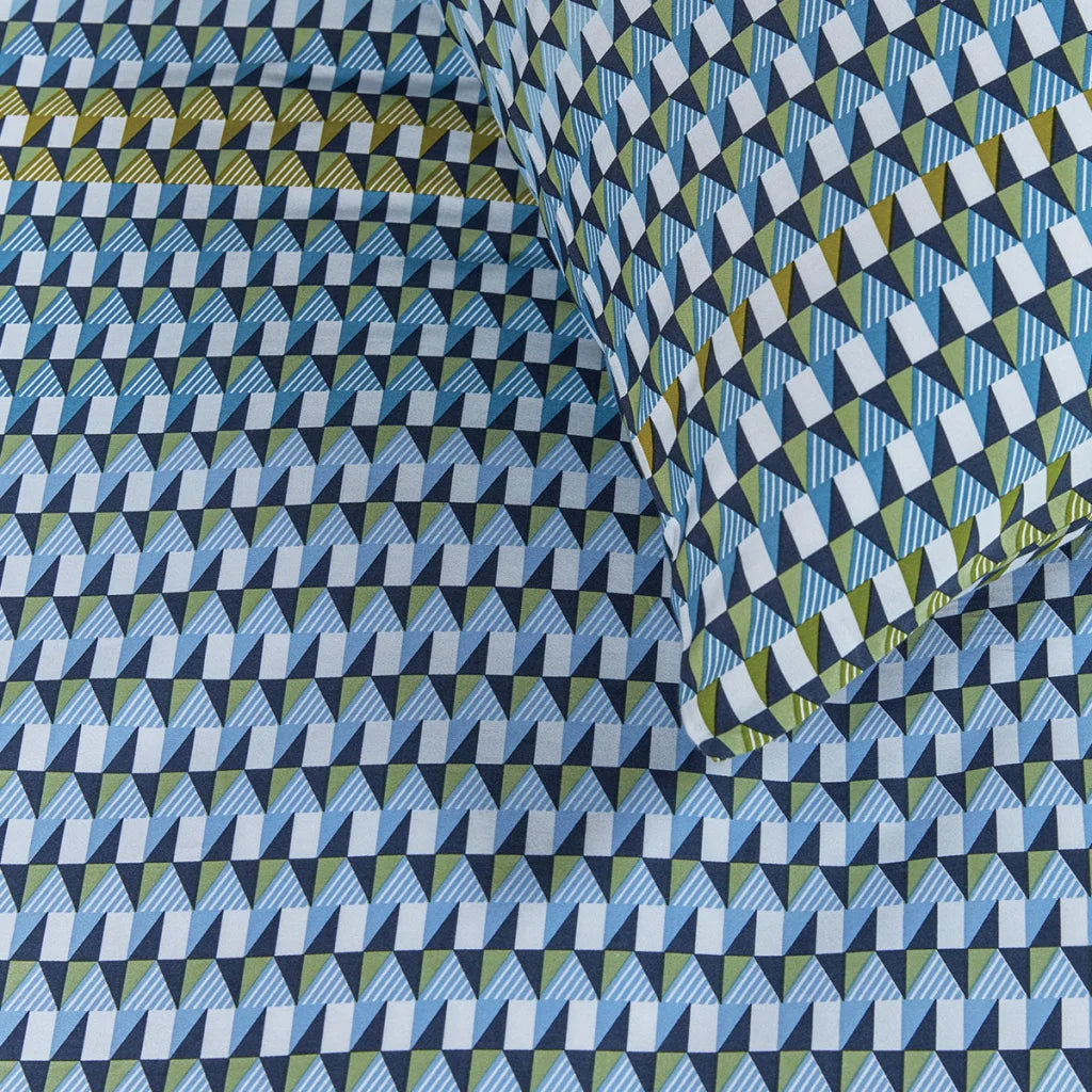 Quilt Cover Set Bedding House Rhythm Blue Green Cotton