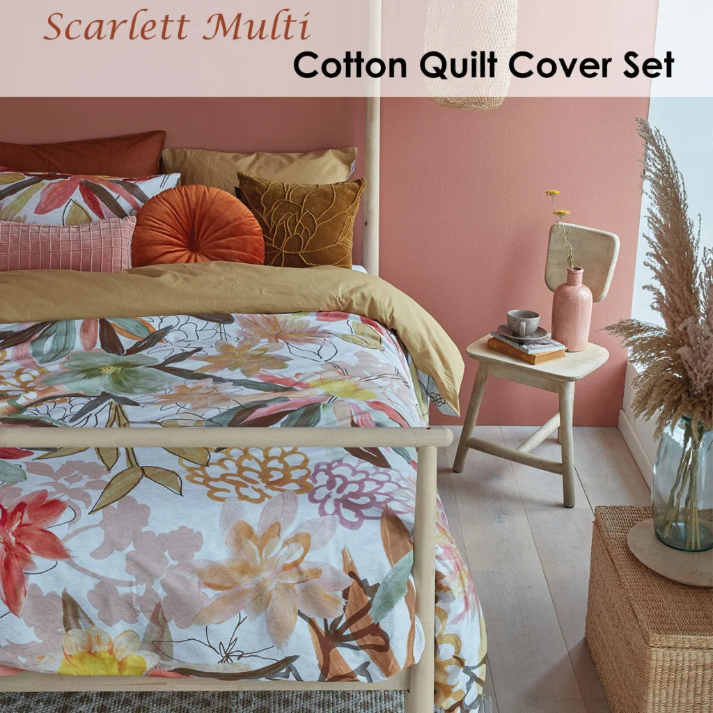 Quilt Cover Set Bedding House Scarlett Multi Cotton - King