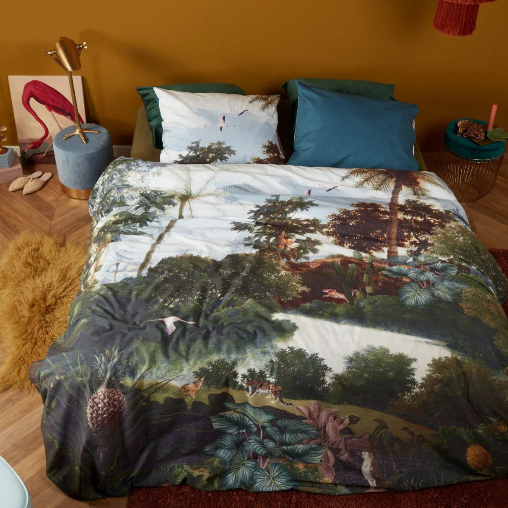 Quilt Cover Set Bedding House Voyage Green Cotton - King