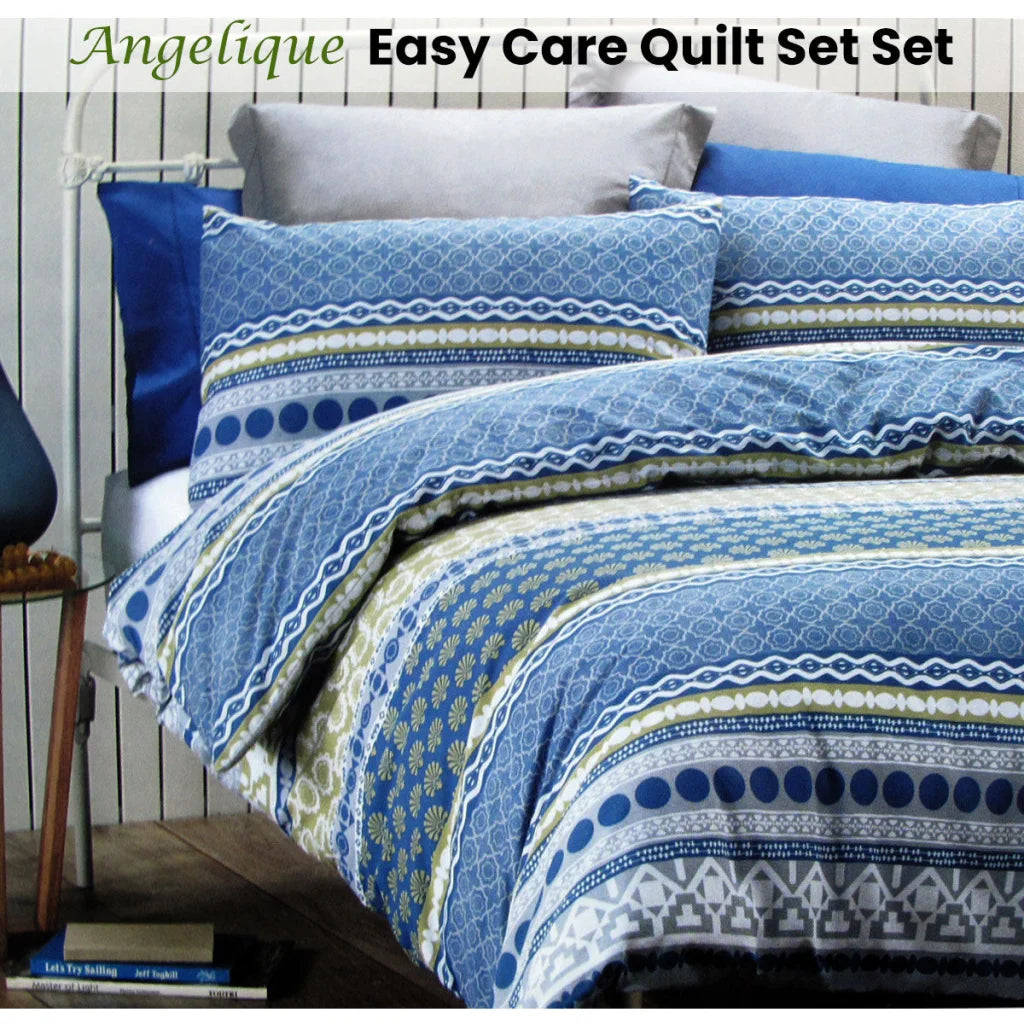 Quilt Cover Set Belmondo Angelique Easy Care King - Home &