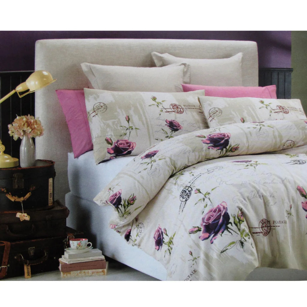 Quilt Cover Set Belmondo French Rose Easy Care Queen - Home