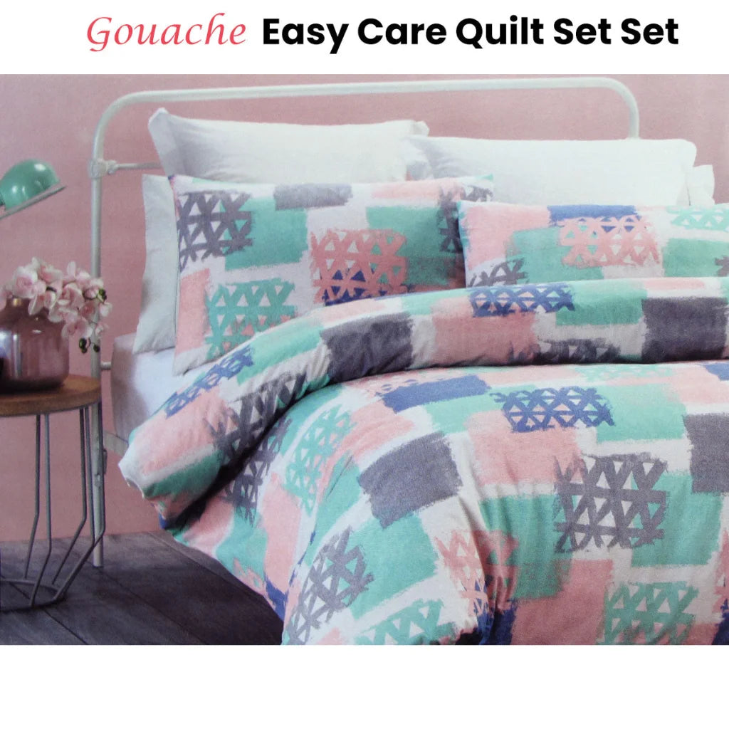 Quilt Cover Set Belmondo Gouache Niro Easy Care Queen