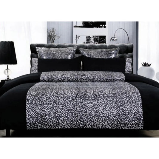 Quilt Cover Set Big Sleep Leopard Black - Single - Home &