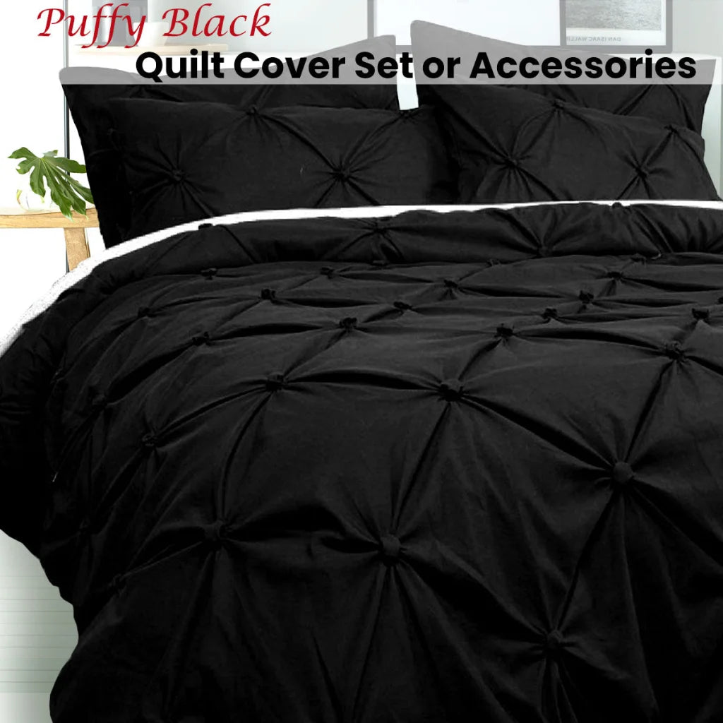 Quilt Cover Set Bloomington Puffy Black - Super King - Home