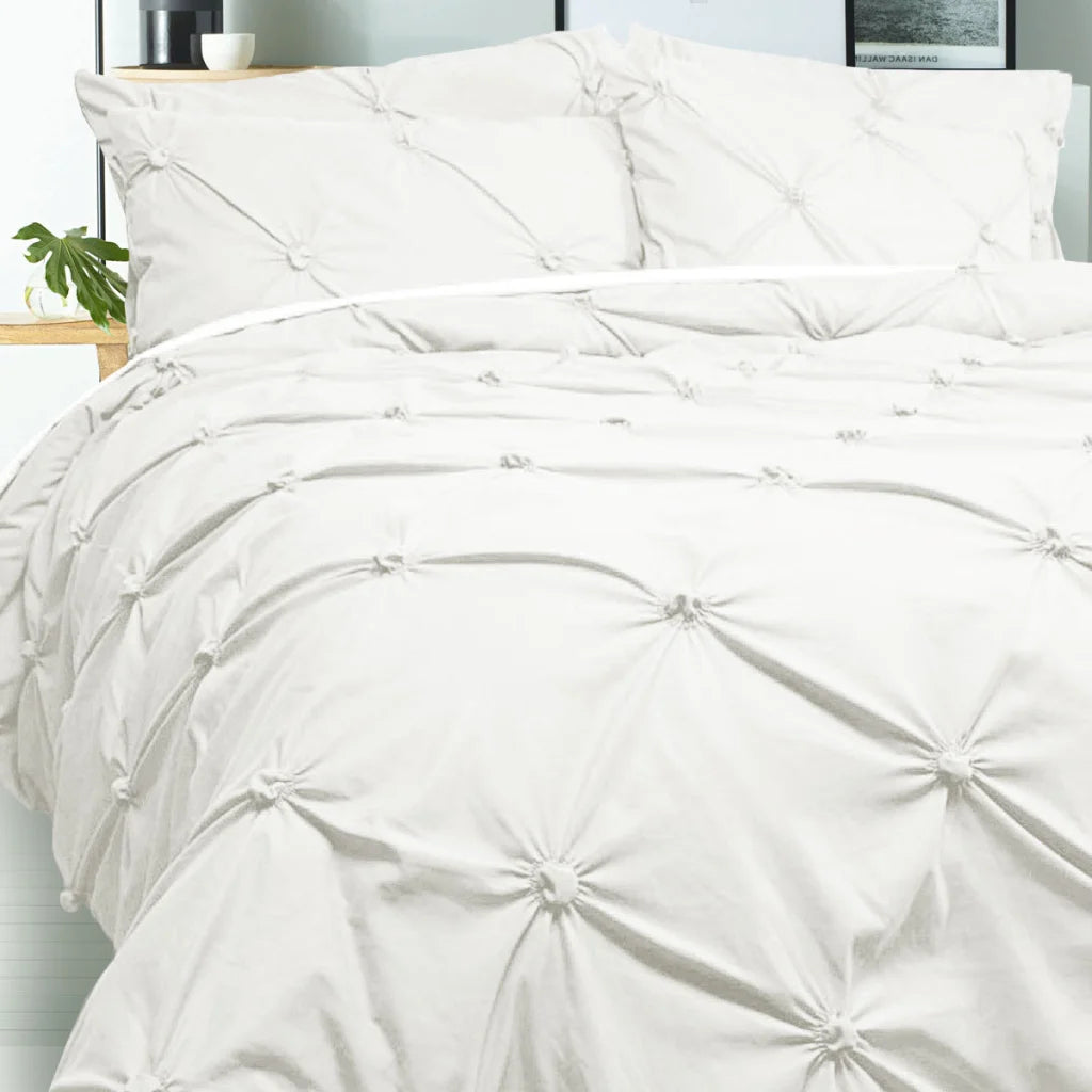 Quilt Cover Set Bloomington Puffy White - Double - Home &