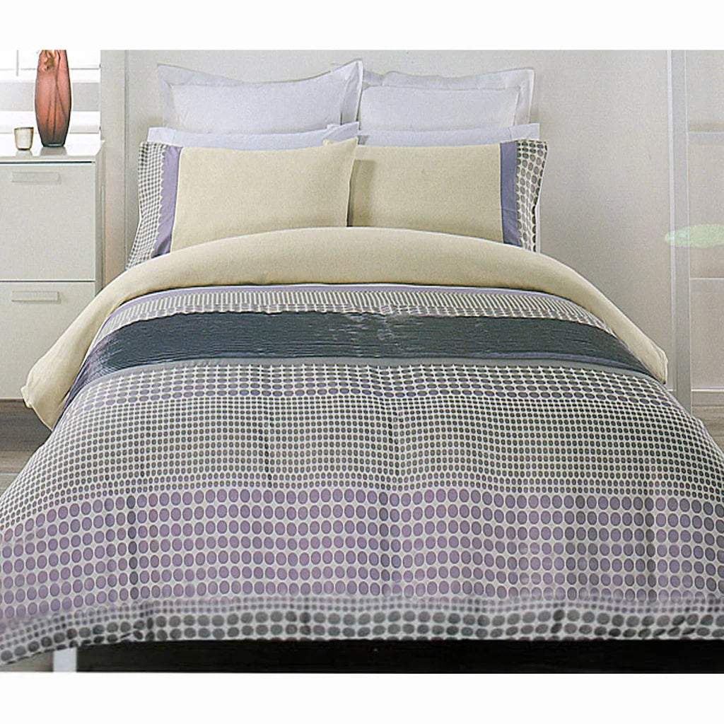 Quilt Cover Set Brie Lilac Grey KING - Home & Garden