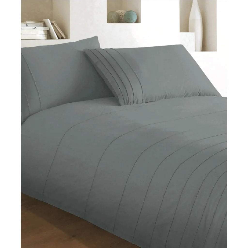 Quilt Cover Set Brooklyn Charcoal King - Home & Garden
