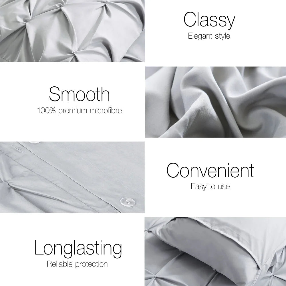 Quilt cover set with cotton king bed pinch diamond