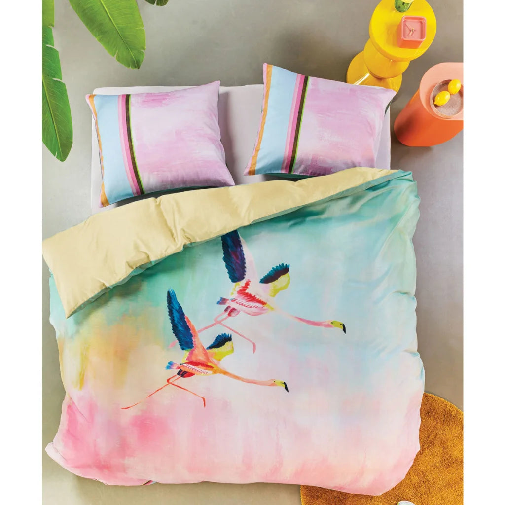 Quilt Cover Set Cotton Sateen OiColourful Birds Multi