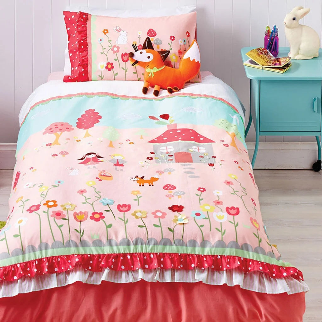 Quilt Cover Set Cubby House Reversible Storybook - Single