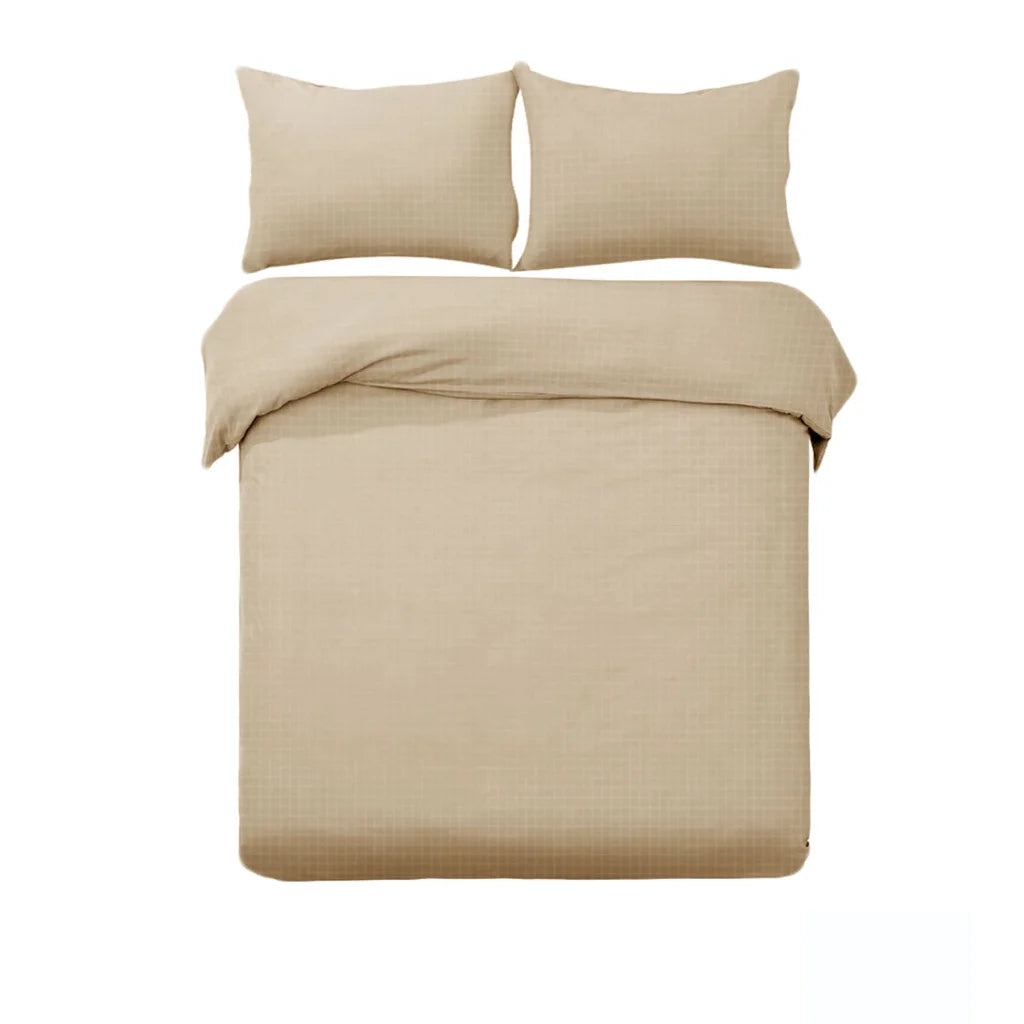 Quilt Cover Set Designer Selection Ascot Embossed Latte
