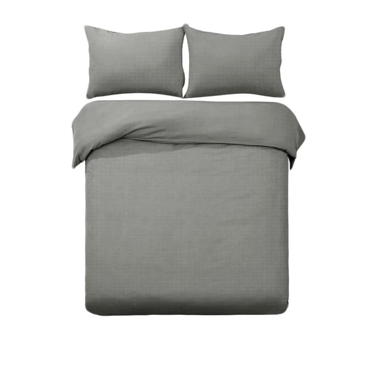 Quilt Cover Set Designer Selection Denver Embossed Grey