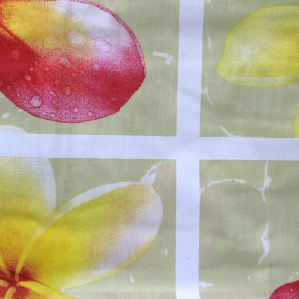 Quilt Cover Set Floating Frangipani Apple Green Single