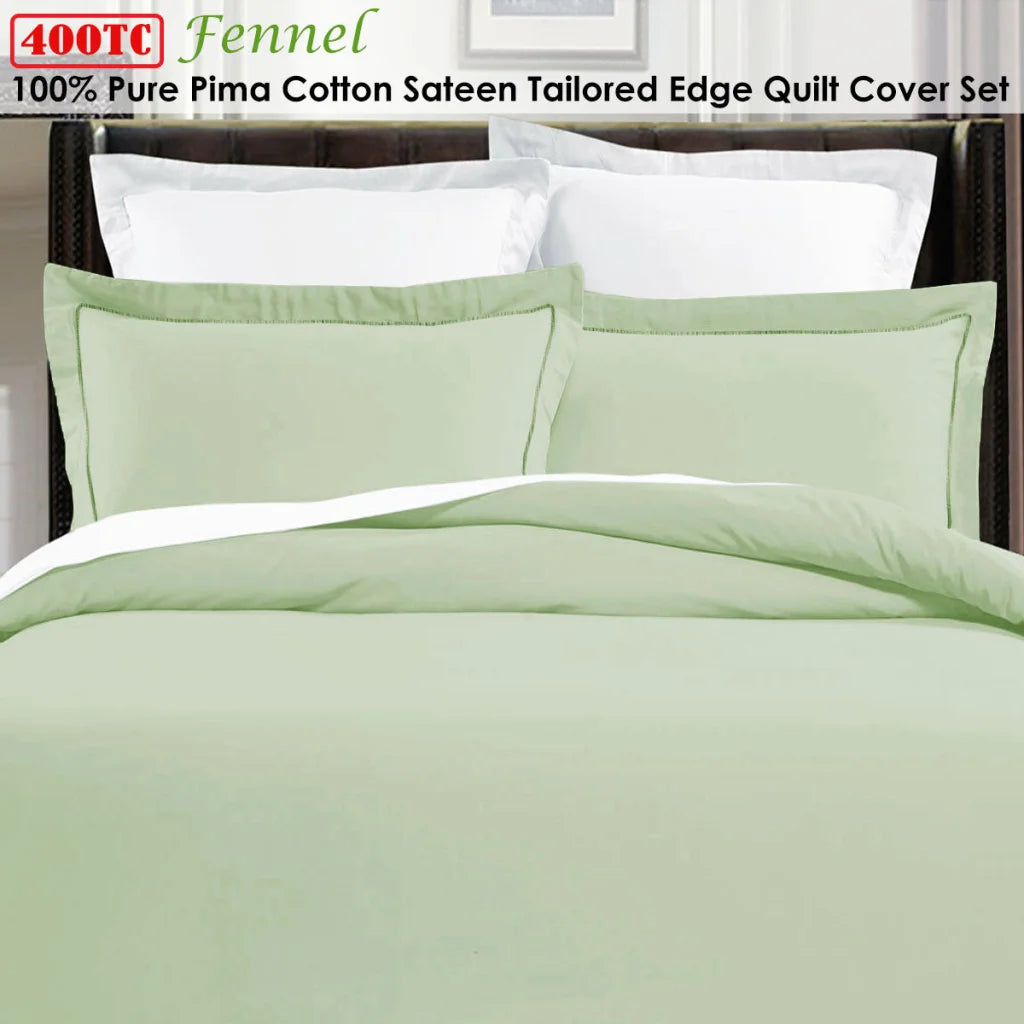 Quilt Cover Set Grand Atelier Pima Cotton Fennel - King