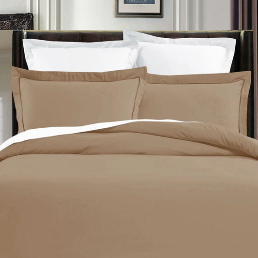 Quilt Cover Set Grand Atelier Pima Cotton Khaki - King
