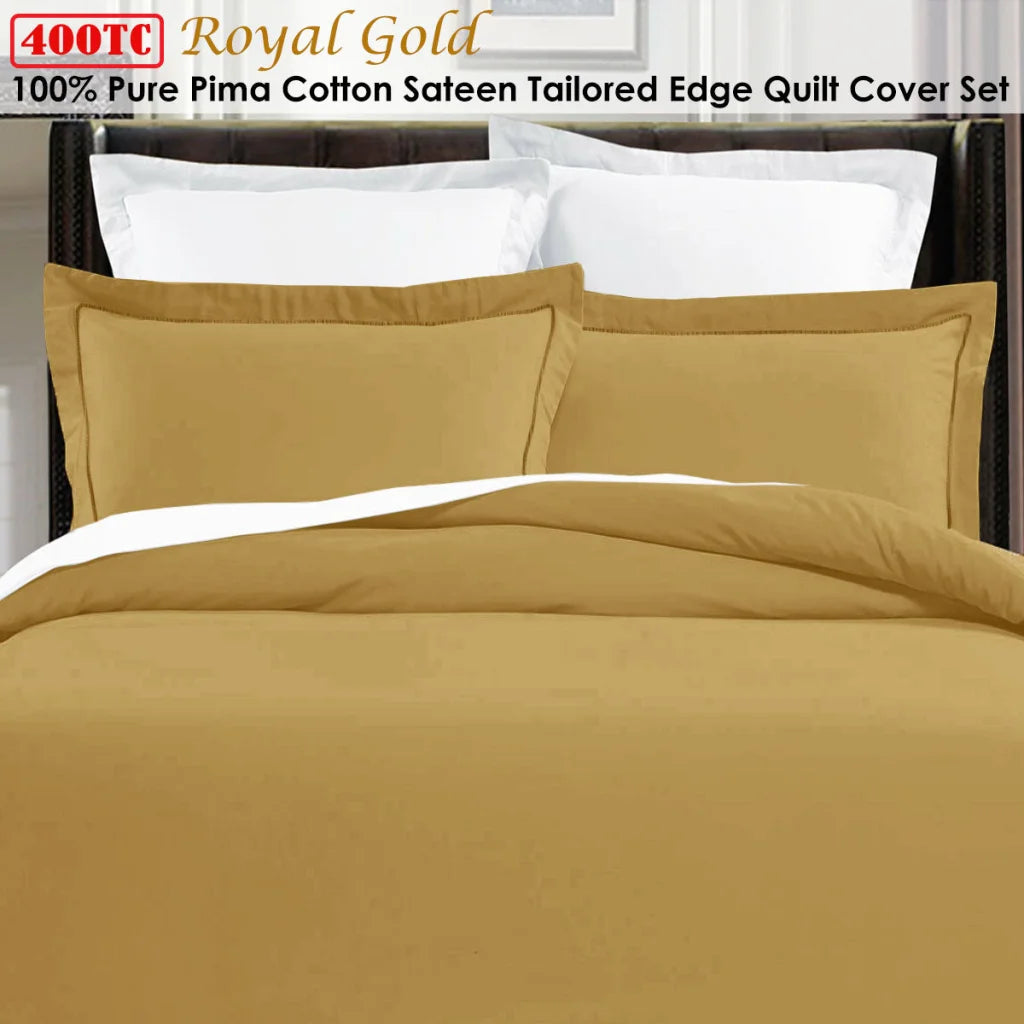 Quilt Cover Set Grand Atelier Pima Cotton Royal Gold - King