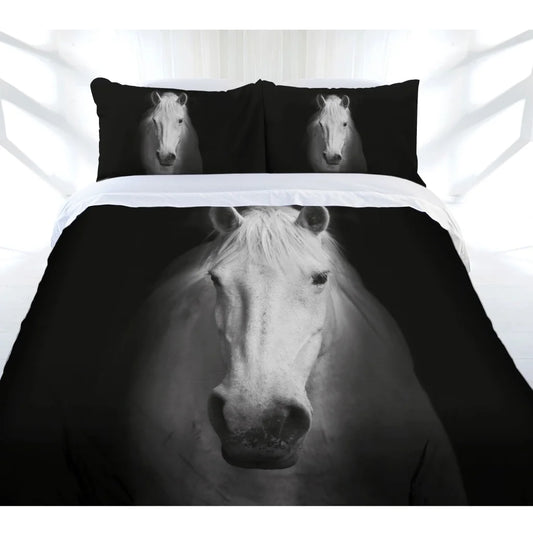 Quilt Cover Set Just Home Midnight Horse - Queen - Home &