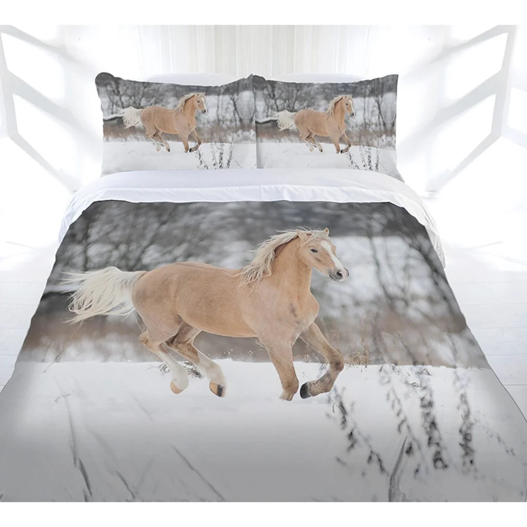 Quilt Cover Set Just Home Winter Gallop - Queen - Home &